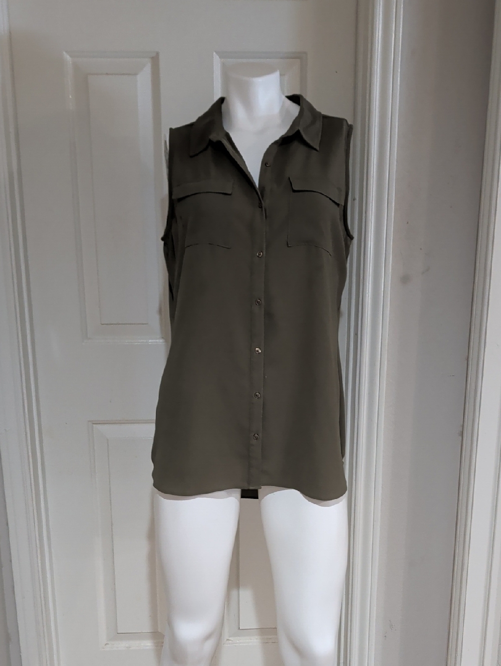 Cato Olive Green Sleeveless Blouse Women's Large
